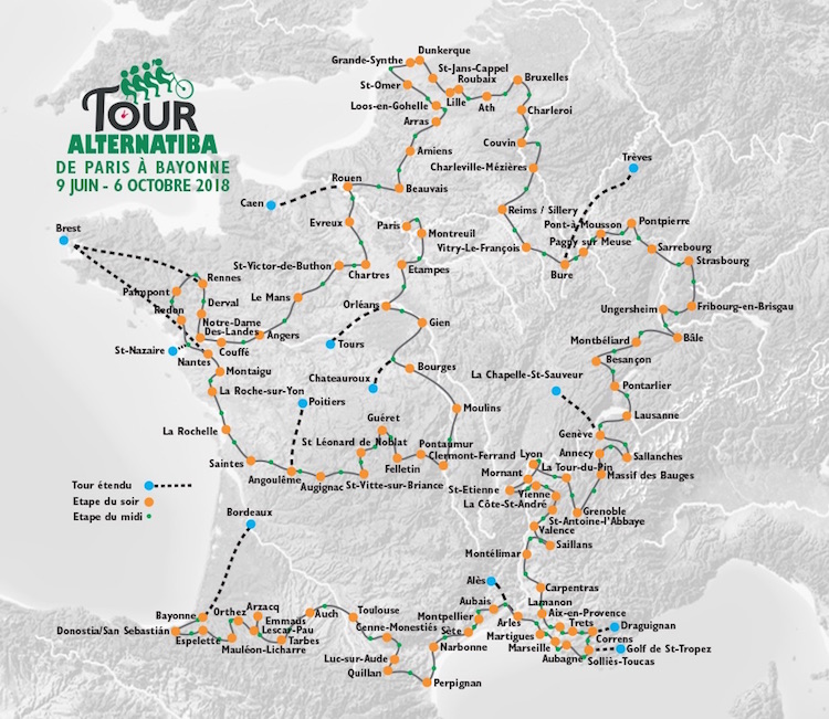 Tour Alternatiba mapa